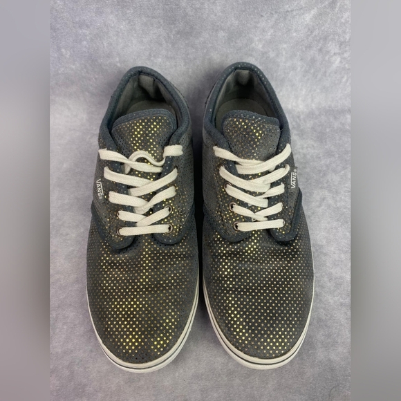 Vans Off The Wall Gray Gold Lace Up Sneaker Shoe Women's Size 7.5 - Picture 3 of 9